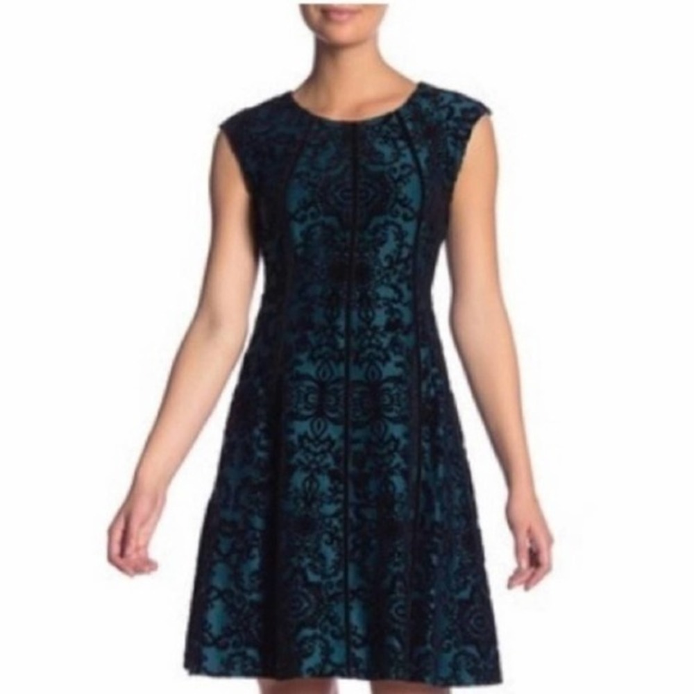 Gabby Skye hunter green burnout flocked scuba dress plus size 20W new!!!